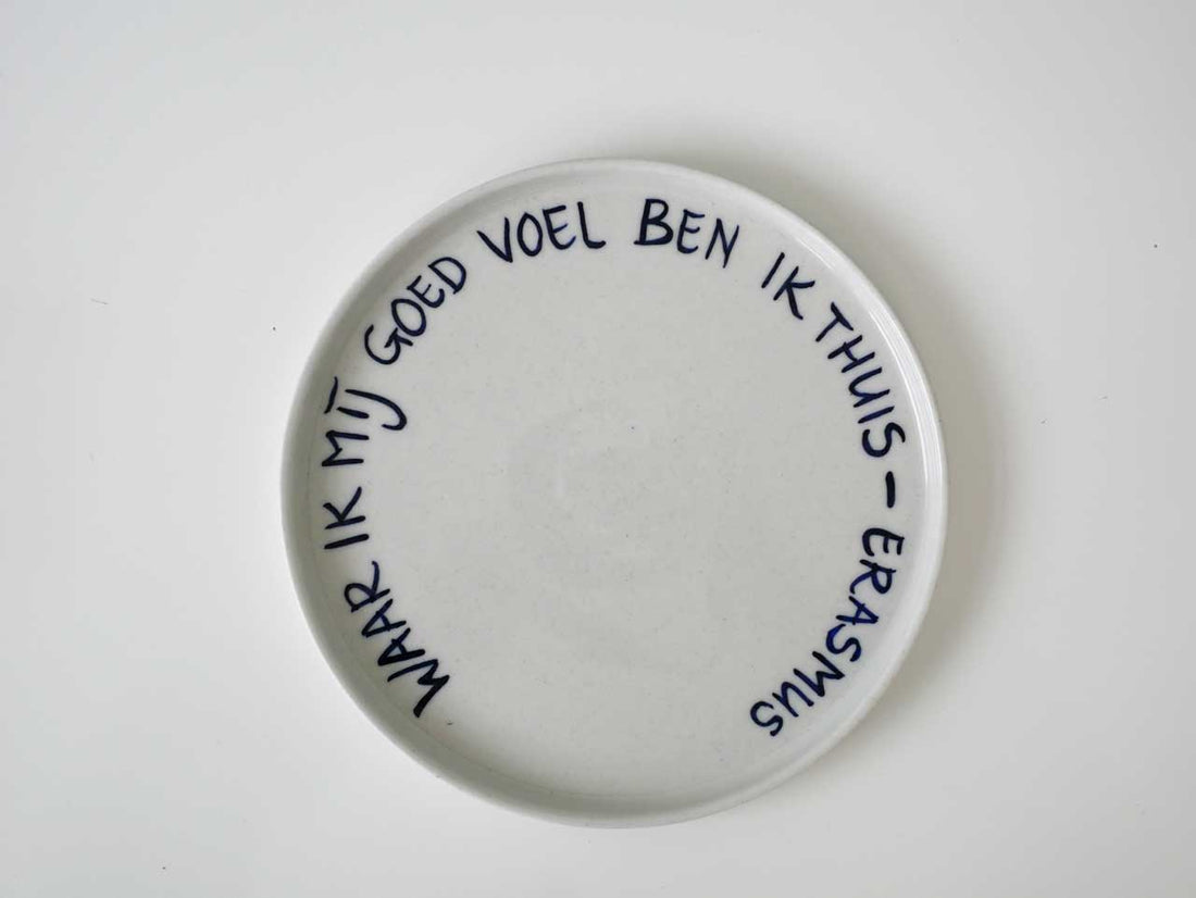Hand-painted Fenix plate and bowl made with recycled ceramic waste