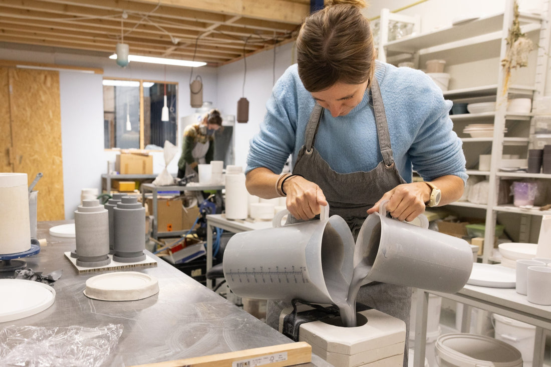 Portrait of Lotte Douwes in the Meaningful Matter studio