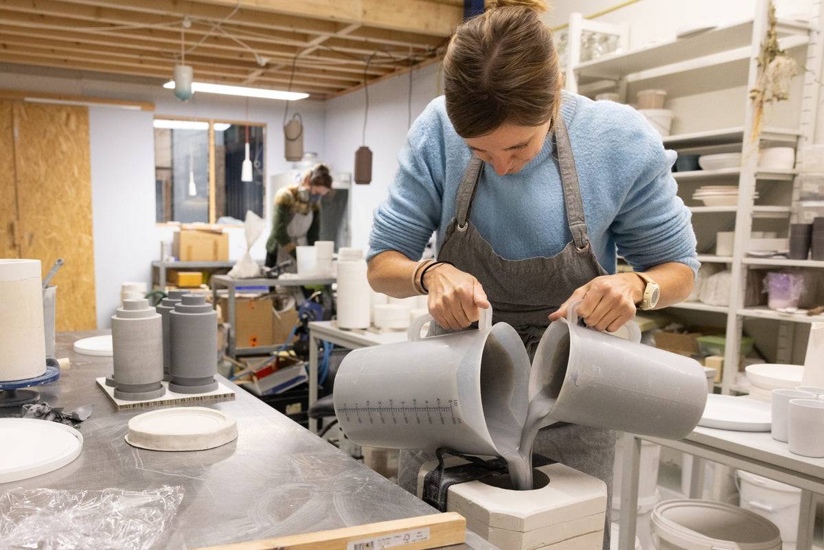 Portrait of Lotte Douwes in the Meaningful Matter studio